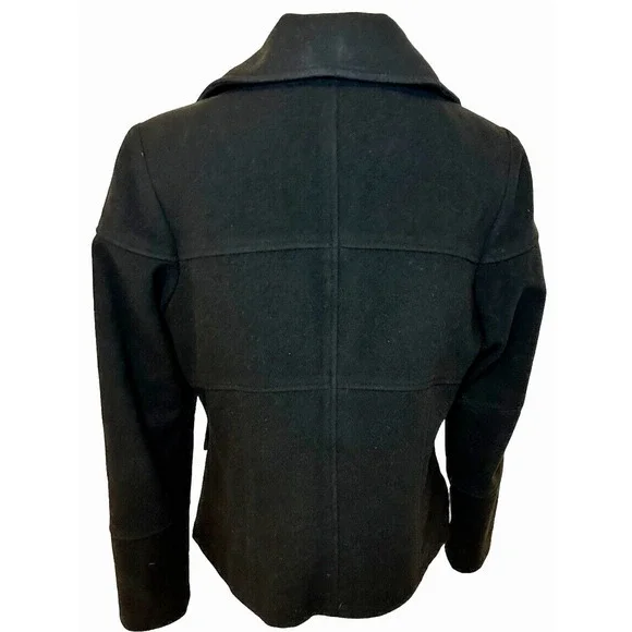 Kristen Blake Womens Black Wool Blend Jacket/Coat Satin Lining Sz Small - Picture 2 of 9